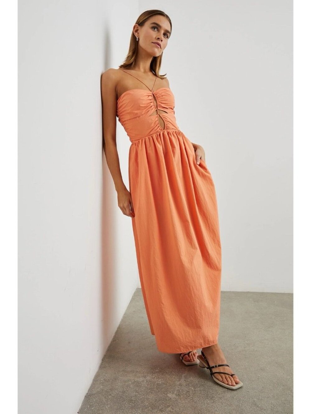 Rails Silvia Maxi Dress In Papaya Womens M EUC